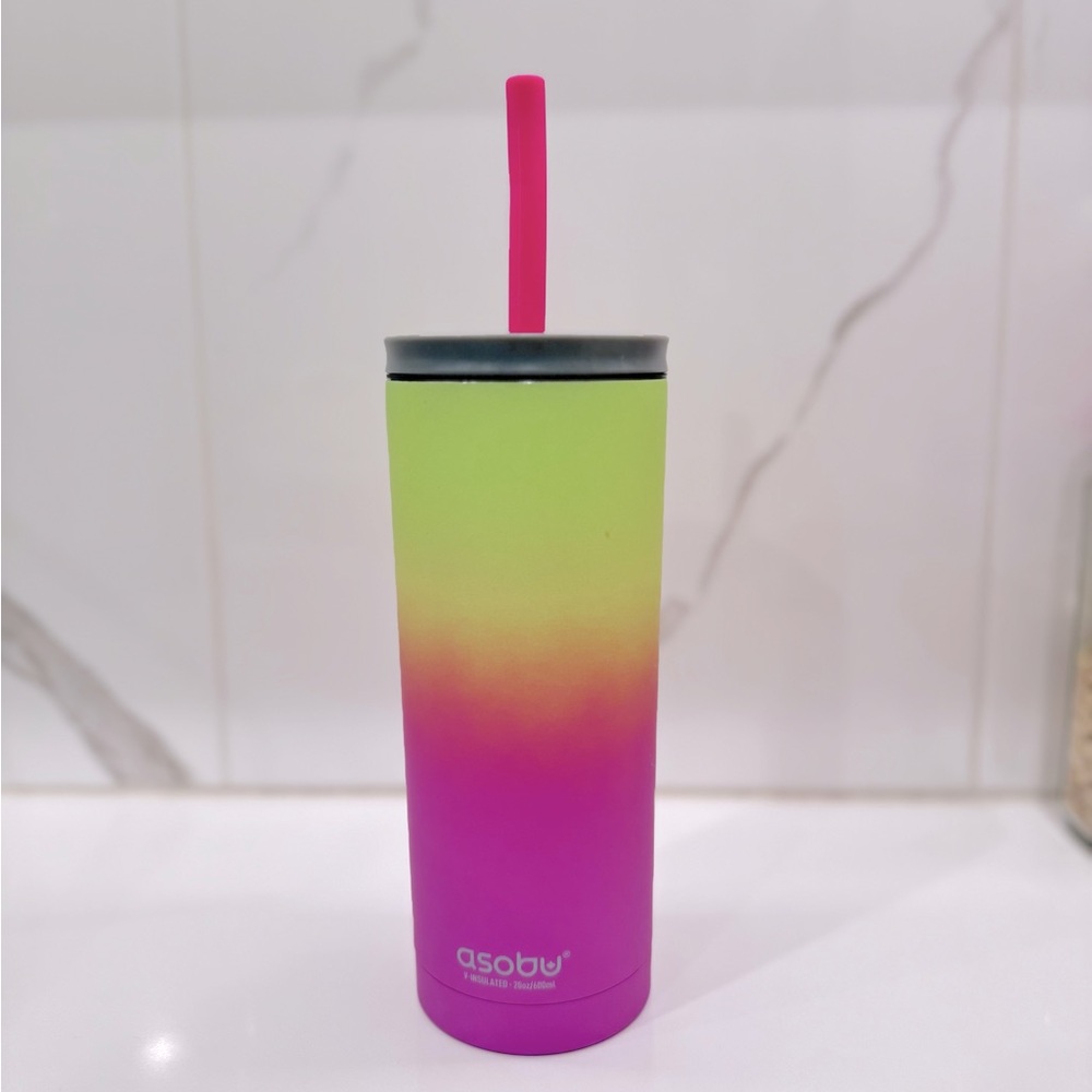 2/$10 Asobu EUC Stainless Insulated Coated Water Bottle Tumbler 20oz